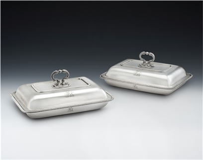 An Extremely Fine Pair of George Iii Entree Dishes Made in London in 1800 by Richard Cooke