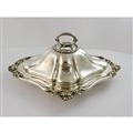 Entree Dish - diamond-shaped with Floral Scroll Mount - London 1843 by J C Eddington