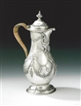 A VERY UNUSUAL GEORGE III COFFEE JUG MADE IN LONDON IN 1773 BY CHARLES WRIGHT
