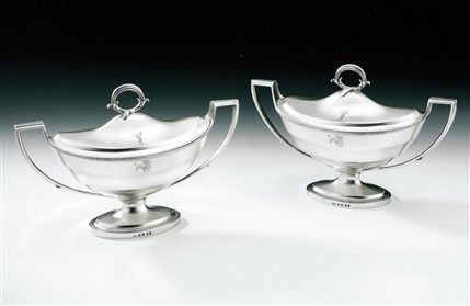 William Frisbee. A Very Fine Pair of George Iii Sauce Tureens Made in London in 1797 by William Frisbee