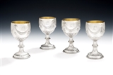 An Important & Extremely Rare Set of Four George Iii Neo Classical Drinking Goblets Made in London in 1773 by William Turton