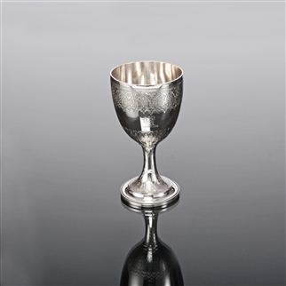 VICTORIAN SILVER WINE OR WATER GOBLET