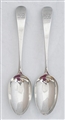 Antique Hallmarked Sterling Silver Pair George III Old English Pattern Tablespoons 1814