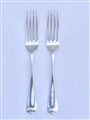 Pair hallmarked sterling silver George III silver table forks, 1810