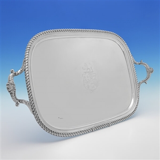 Large & Heavy Regency Period Sterling Silver Tray