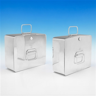 A Pair of Silver Plated Picnic Boxes