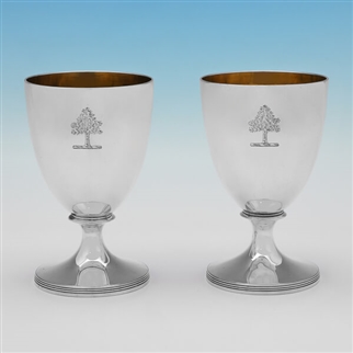 Pair of George III Sterling Silver Goblets