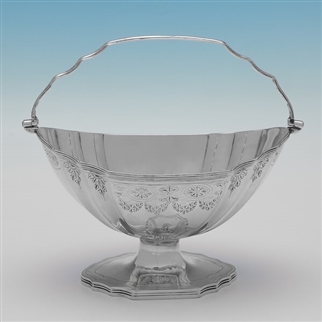 George III Neoclassical Sterling Silver Sugar Basket