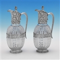 Stunning Pair of Victorian Silver Claret Jugs