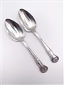 Antique Hallmarked Irish Sterling Silver Georgian Pair King's Hourglass Pattern Tablespoons 1825