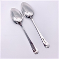 Antique Hallmarked Sterling Silver George III Pair Old English Pattern Tablespoons 1811