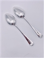 Antique Hallmarked Sterling Silver Pair George III Old English Pattern Tablespoons 1802