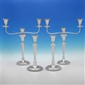 George III Sterling Silver Candelabra & Candlestick Suite