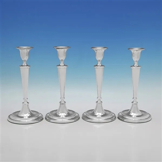 Set of 4 Silver Candlesticks