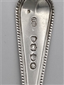Antique Hallmarked Victorian  Sterling Silver Bead Beaded Bright Cut Teaspoon London 1878