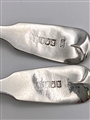 Antique Hallmarked Sterling Silver George III Irish Pair Small Ladles With Pouring Lip Dublin 1817