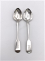Antique Victorian Hallmarked Sterling Silver Pair Fiddle Pattern Egg Spoons