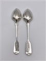 Antique Hallmarked Sterling Silver Pair Fiddle Pattern Egg Spoons