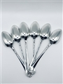 Wonderful set six George III wriggle edged hallmarked sterling silver tablespoons 1778