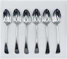 Wonderful set six George III wriggle edged hallmarked sterling silver tablespoons 1778