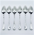 Wonderful set six George III wriggle edged hallmarked sterling silver tablespoons 1778