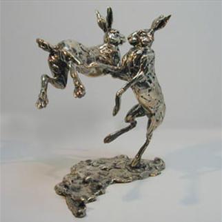 SILVER LEAPING HARES