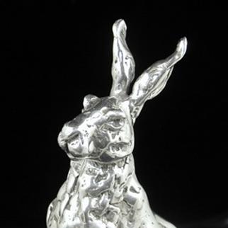 ALERT HARE IN SILVER